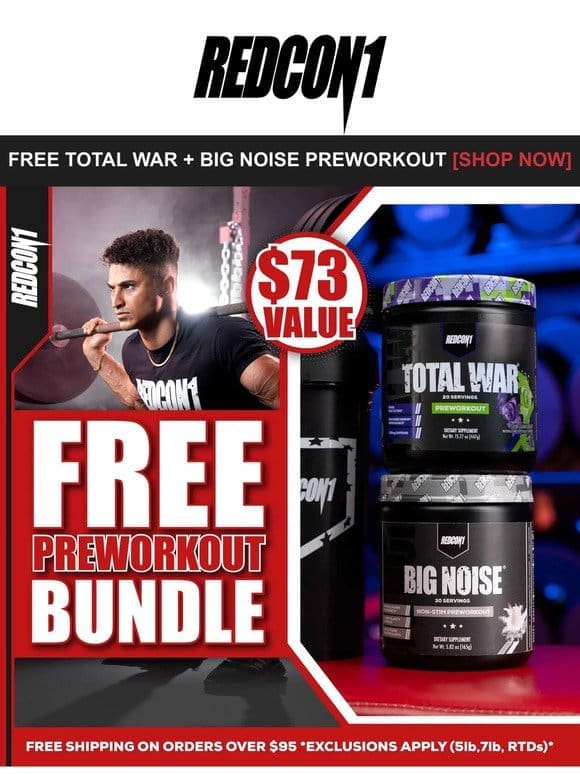 [Today Only]  Free Preworkout Bundle + Free Shipping