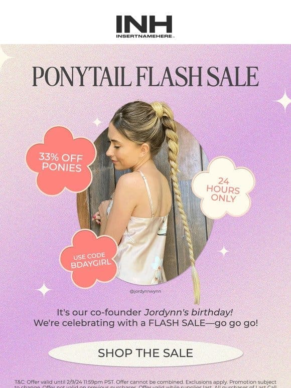 Today only: Ponytail Sale!!!