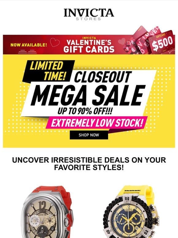 UP TO 90% OFF Top Watches MEGA CLOSEOUT SALE ❗️