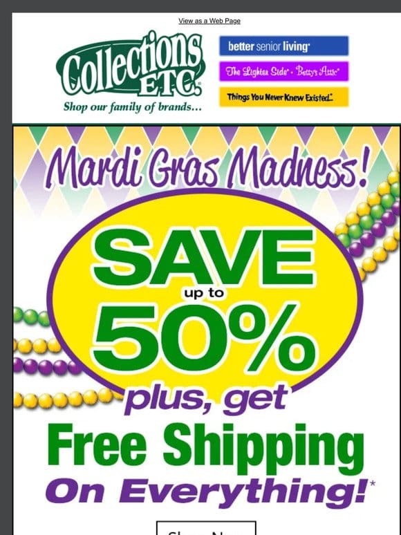 Unlock Mardi Gras Savings: Up to 50% Off Inside!