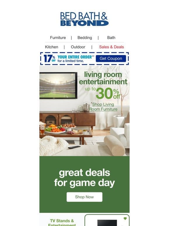 Up to 30% Off Entertaining Essentials for the Big Game