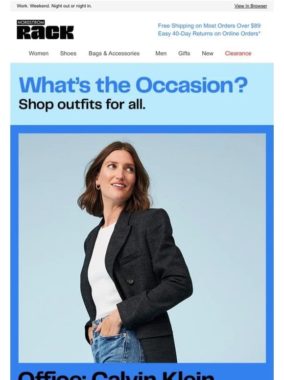 Up to 60% off outfits for any occasion
