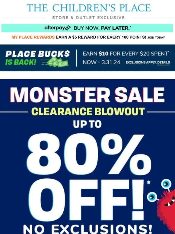 Up to 80% OFF ALL Clearance!