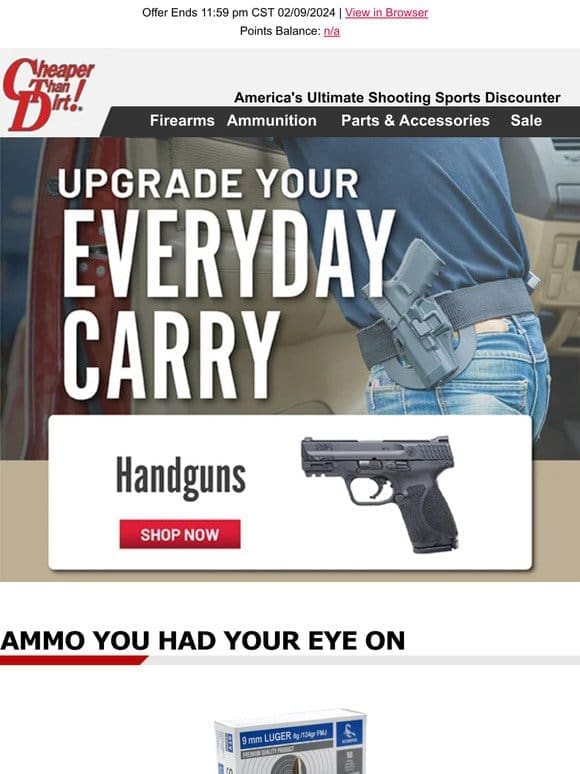 Upgrade Your Handgund and Browse Top Selling Ammo