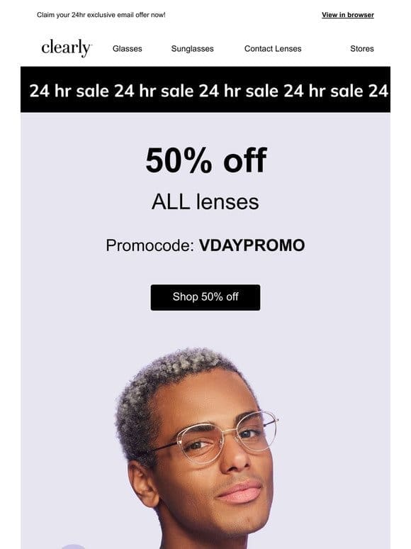 V-Day Flash Sale   50% off ALL lenses