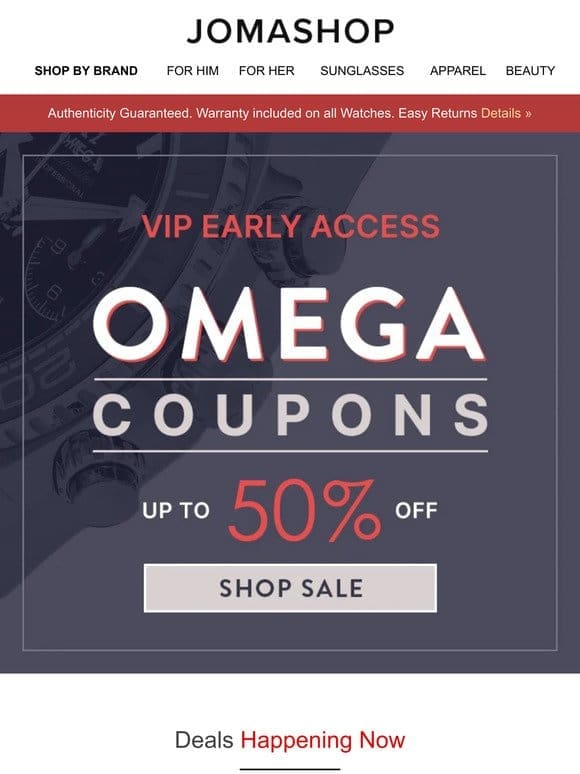 VIP ACCESS ⚡ OMEGA COUPON SALE (50% OFF)
