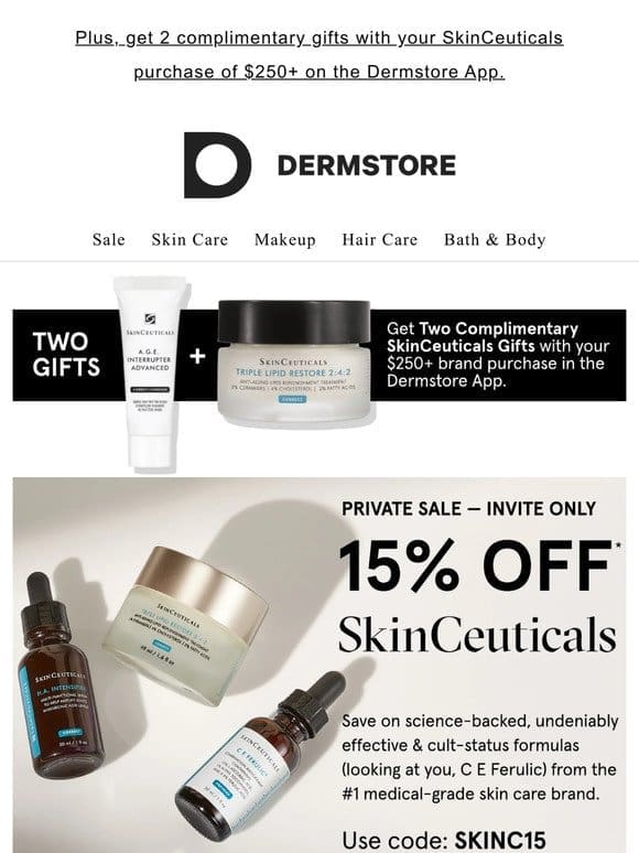 VIP Access: 15% off SkinCeuticals’ corrective formulas