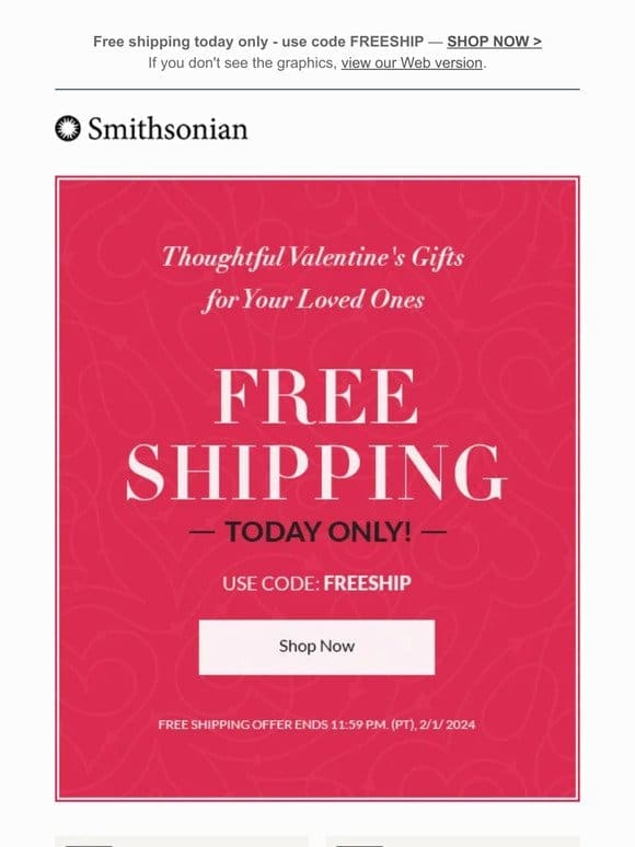 Valentine’s Day Best Sellers from the Smithsonian Store