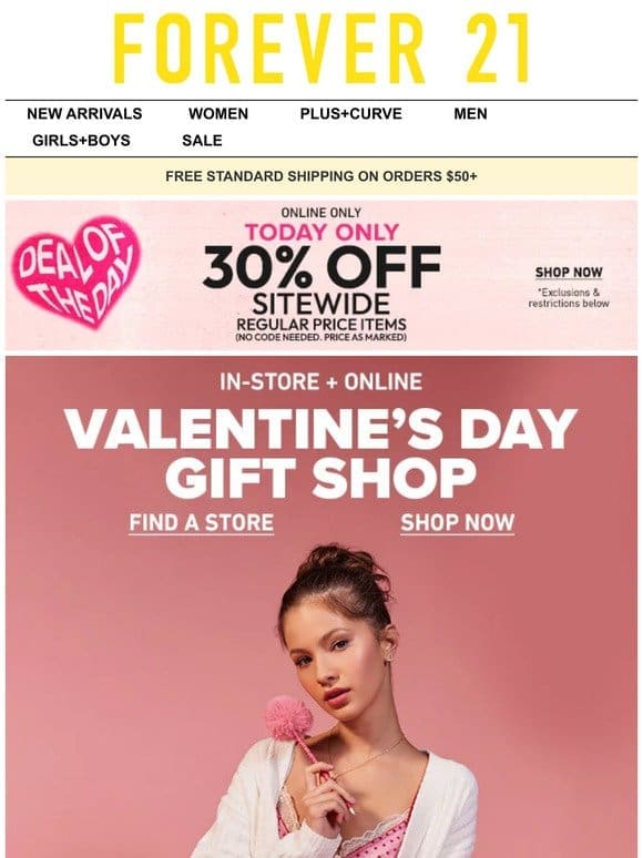 Valentine’s Day Styles 30% Off