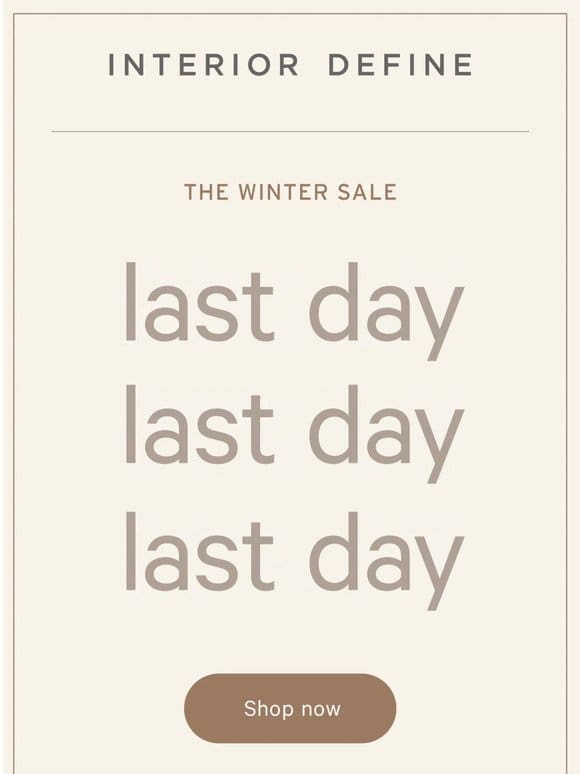 WINTER. SALE. FINAL. COUNTDOWN.