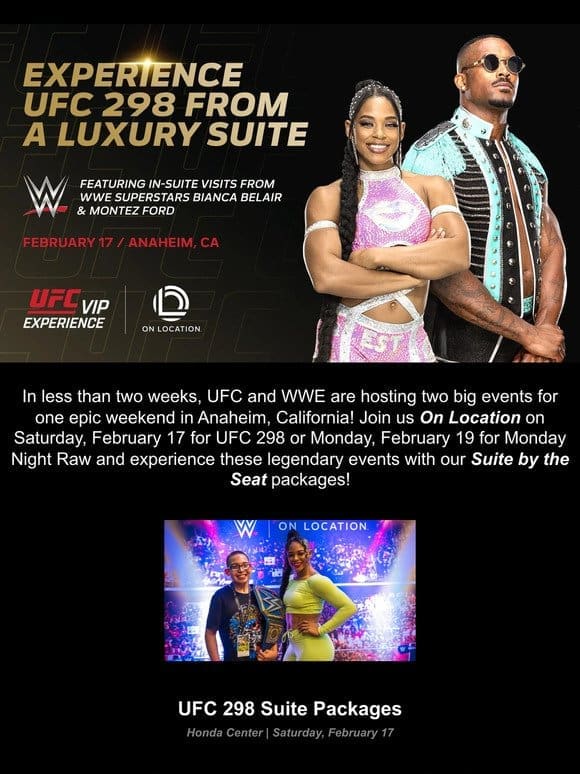 Watch UFC 298 with Bianca Belair & Montez Ford!