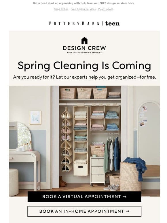 We see you spring cleaning…