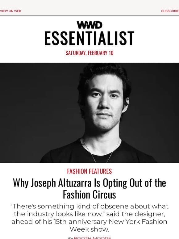 Why Joseph Altuzarra Is Opting Out of the Fashion Circus