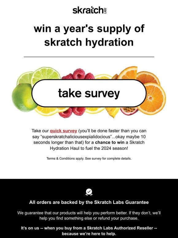 Win a Year’s Supply of Skratch Hydration