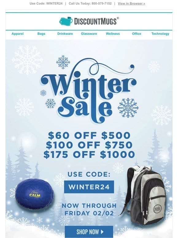 Winter Sale: Take Up to $175 Off Sitewide