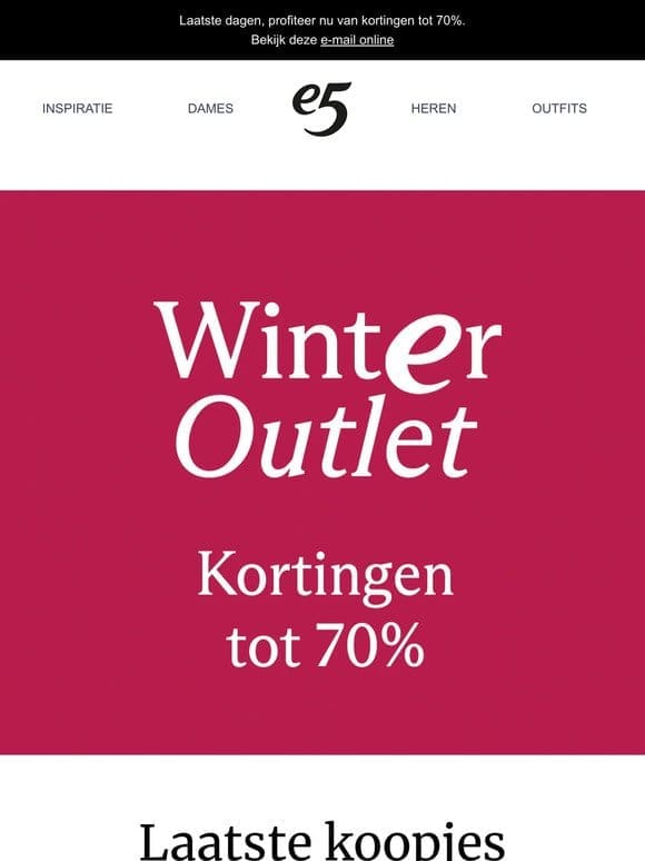 Winter outlet: heel wat items aan een extra lage prijs