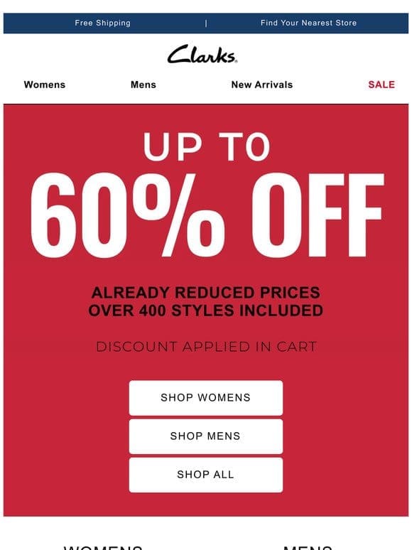 Winter styles， HOT DEALS: Up to 60% off