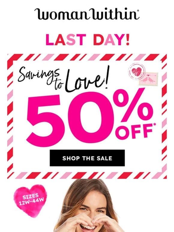 With Love From Us， 50% Off Is All Yours! Ends Tonight!