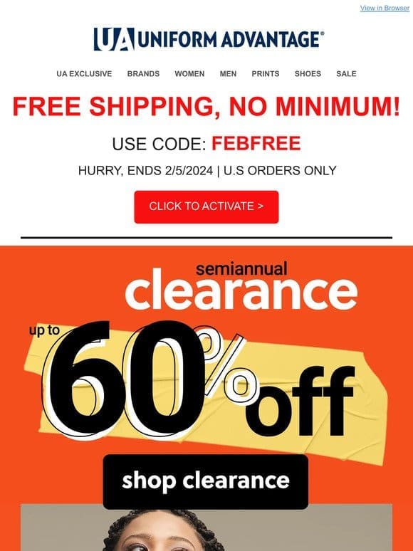 Yes， please! Free Shipping + Up to 60% off CLEARANCE!