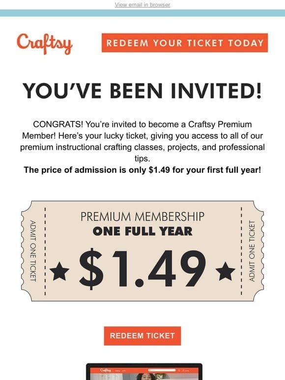 You’re invited to Craftsy Premium Membership