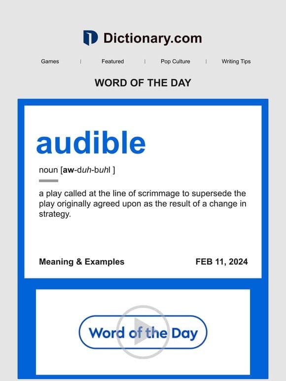 audible | Word of the Day