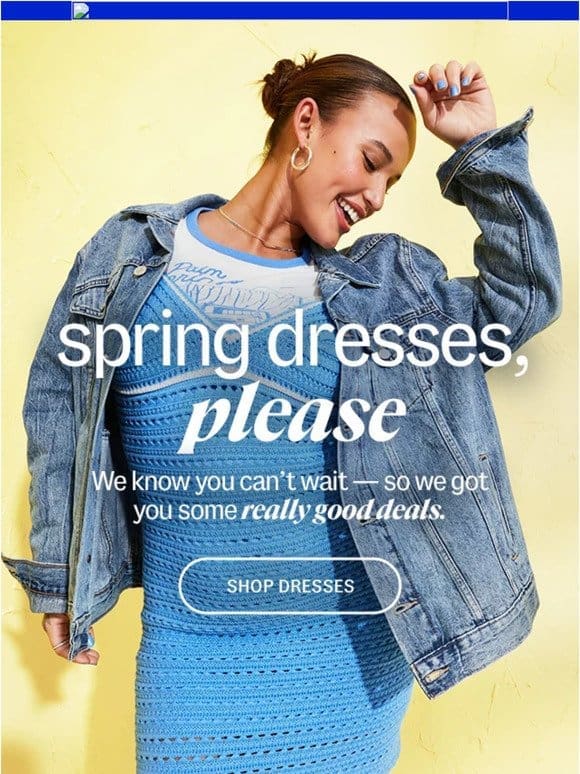 spring dresses up to 50% less**