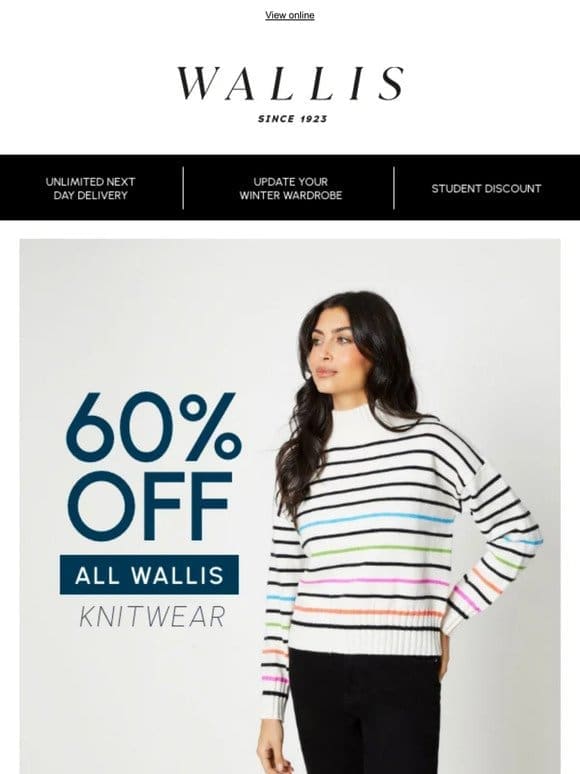 — Shop on-trend knitwear at 60% off
