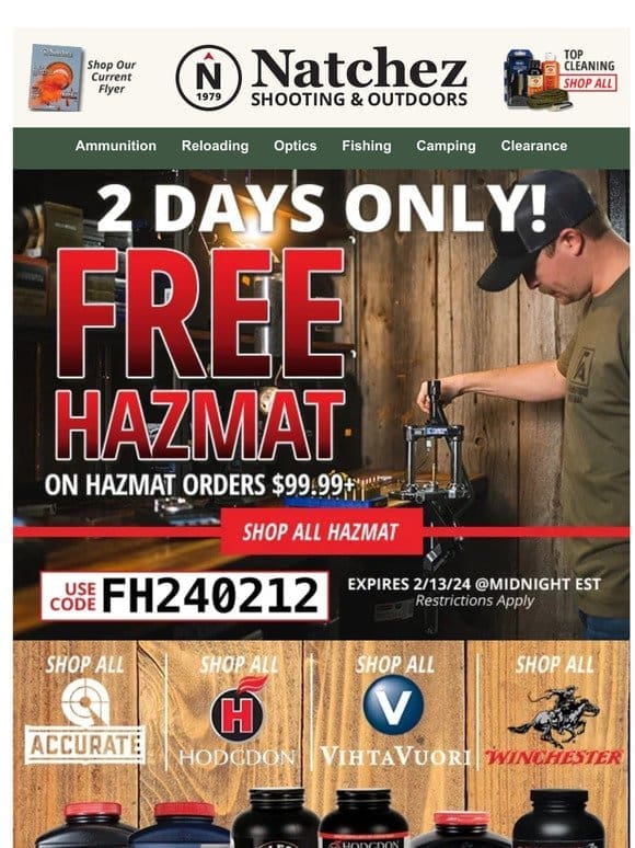 ⏰ 2 Days Only Free Hazmat on Hazmat Orders $99.99+ ⏰