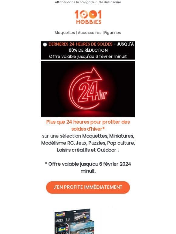 ⏱️ Soldes – Plus que 24 heures !