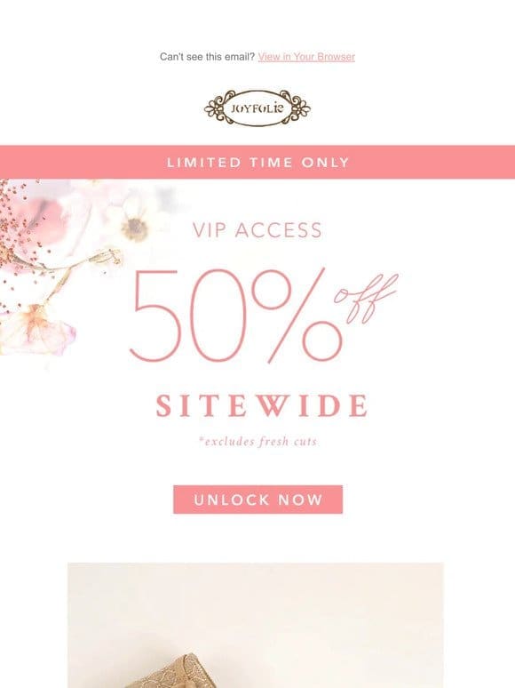 ♥ 50% OFF SITEWIDE ♥