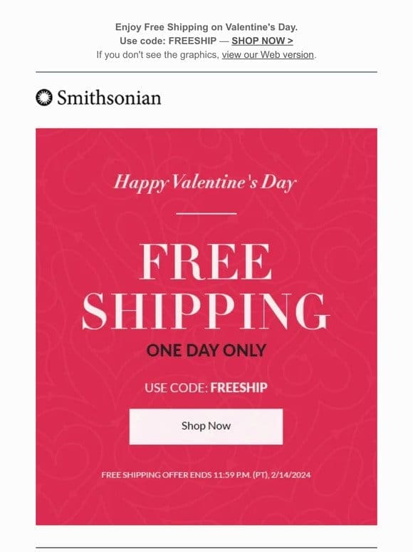 ♥️ Free Shipping – A Valentine’s Day Gift for You ♥️