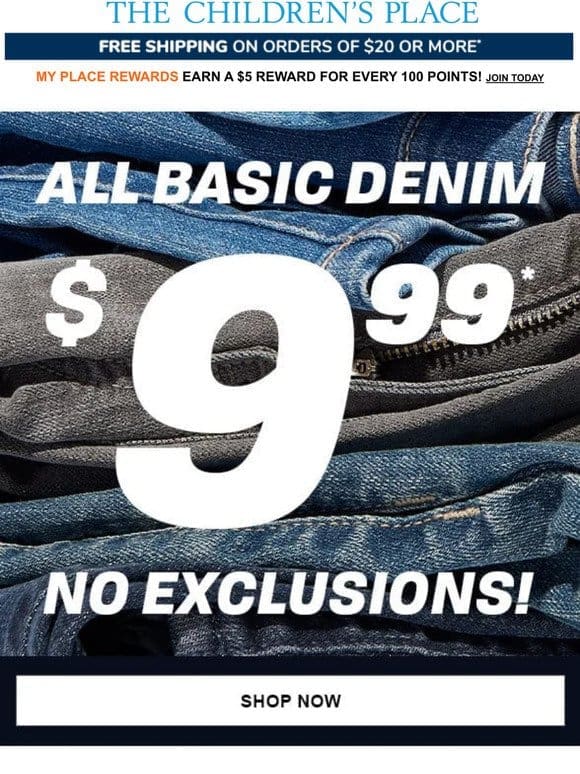 ⚠️ LAST DAY! $9.99 ALL BASIC DENIM!