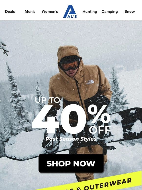 ⚡ SKI HARDGOODS & OUTERWEAR SALE | UP TO 40% OFF!