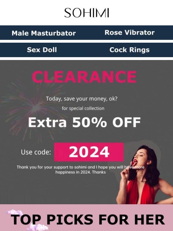 ✅Hey， CLEARANCE–ALL 50% OFF， go ahead?