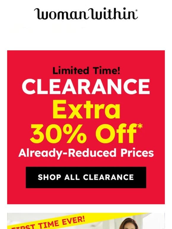 ❗ It’s HERE: Extra 30% off CLEARANCE ❗