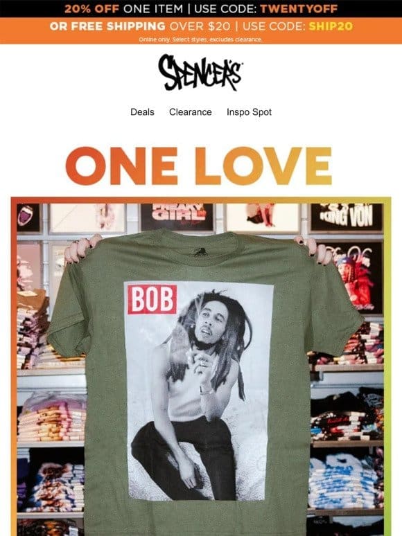 ❤️ Bob Marley tees & more