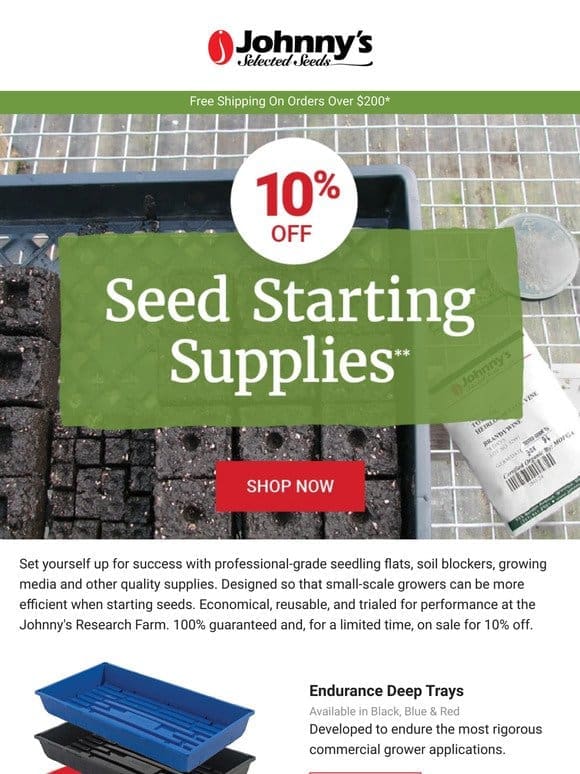 10% Off Seed Starting Supplies!