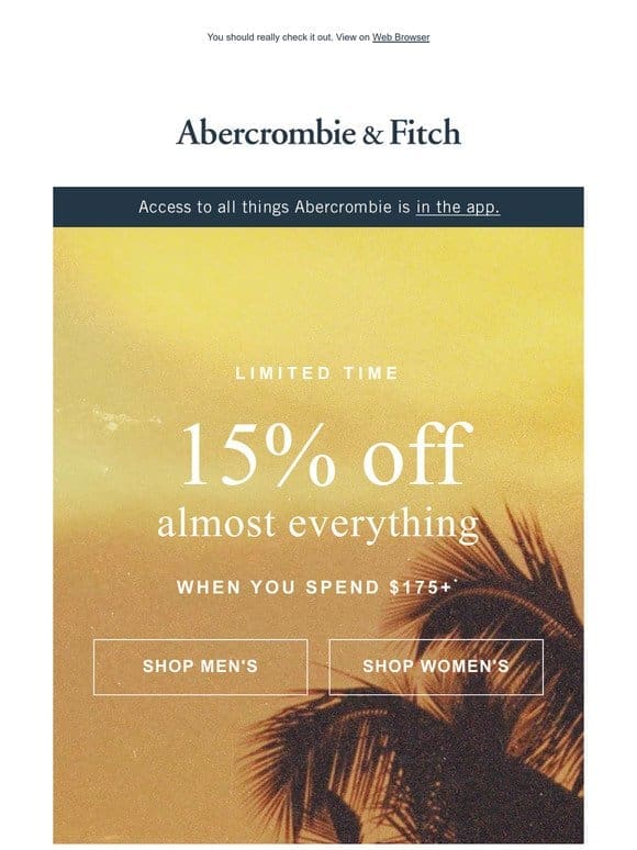 15% OFF is here.
