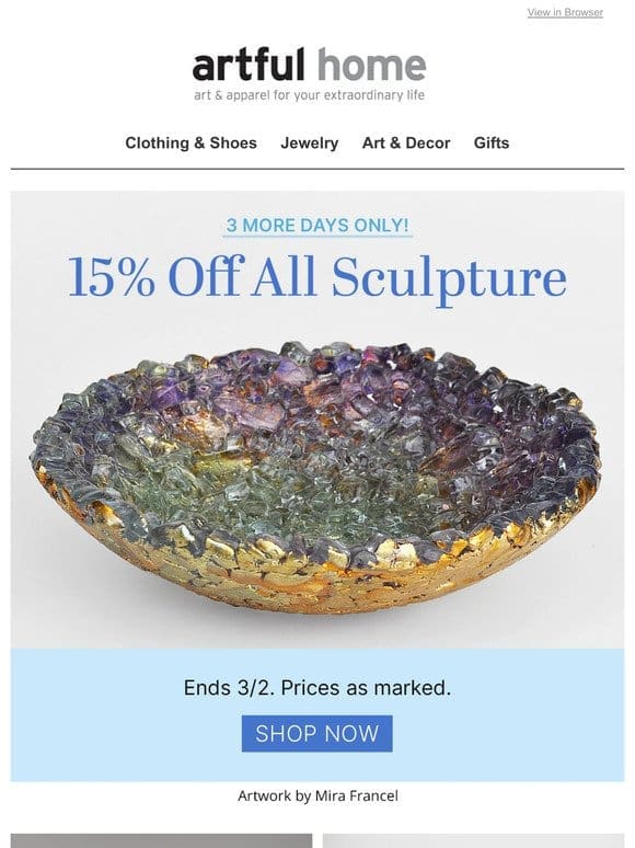 15% Off Art Glass Sculpture