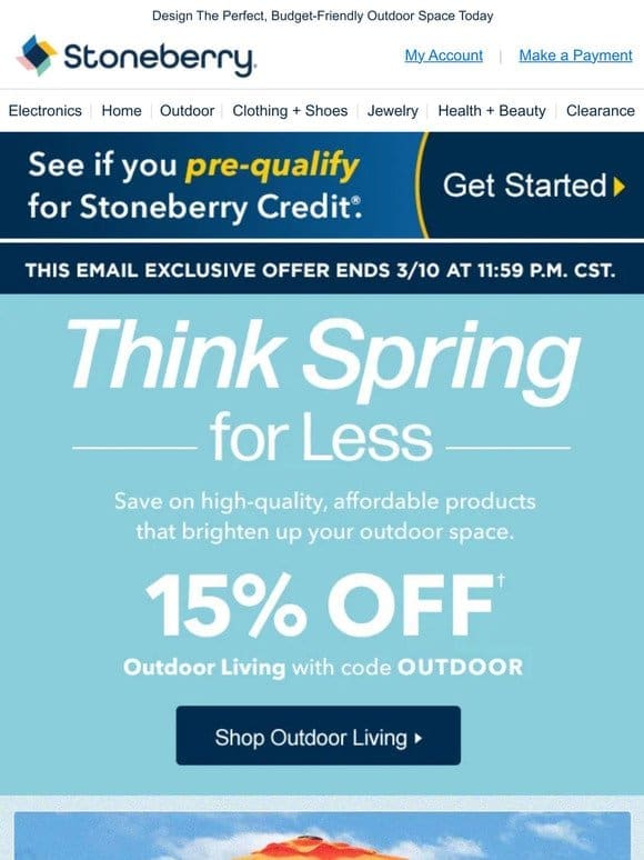 15% Off Means It’s Time To Think Spring!