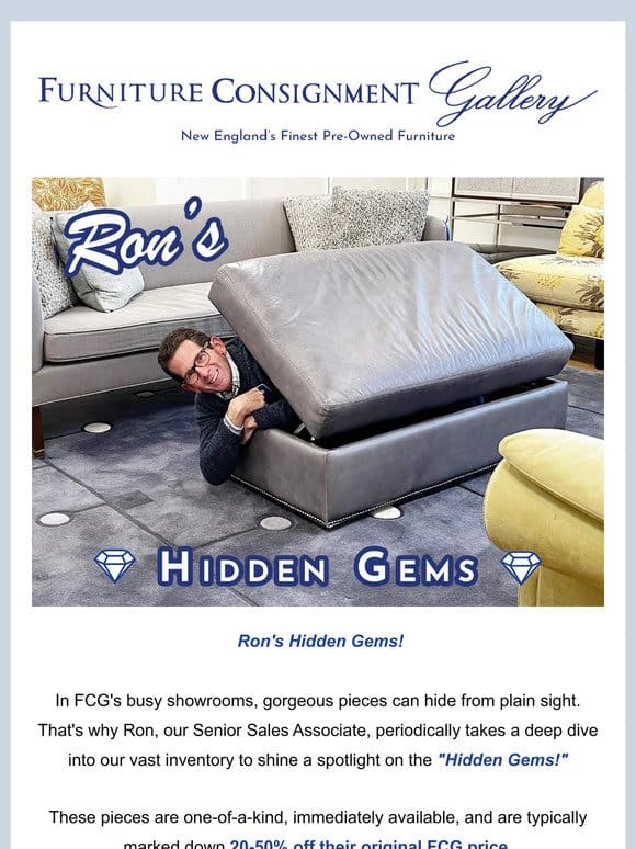 15% Off & Ron’s Hidden Gems