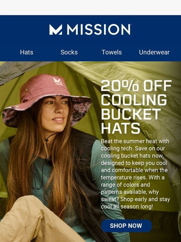 20% OFF BUCKET HATS