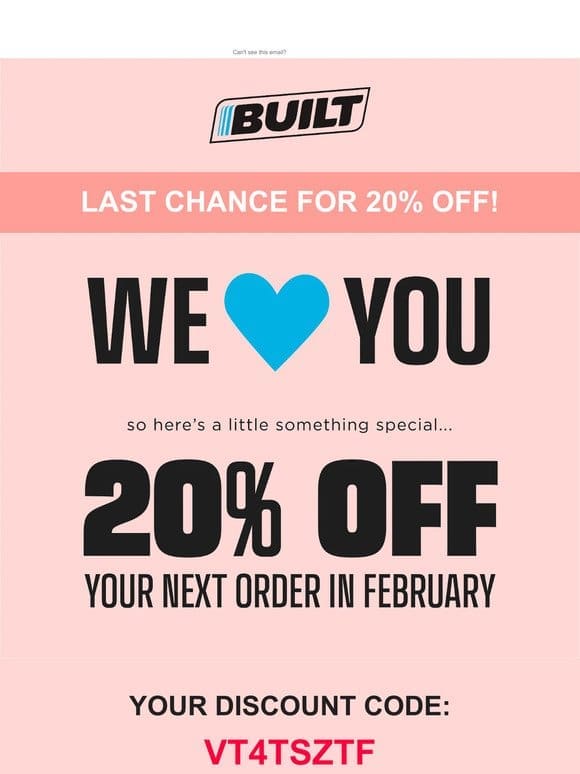 20% OFF – Last Chance! ❤️