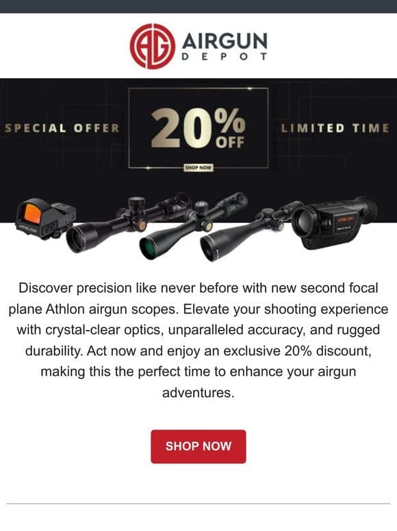 20% OFF: New Athlon Optics