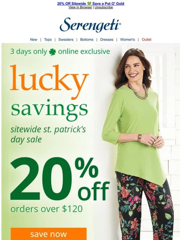 20% OFF   St. Patrick’s Day Sale   Let’s Shop