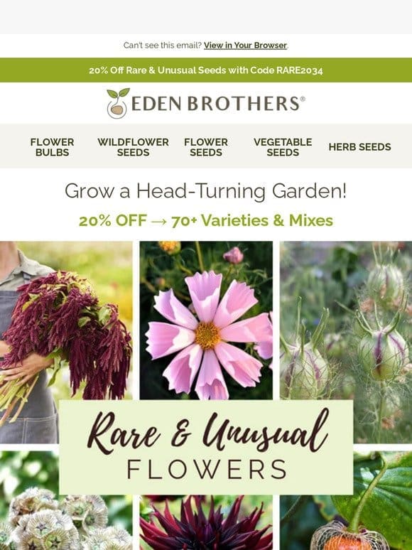 20% Off Rare & Unusual Seeds