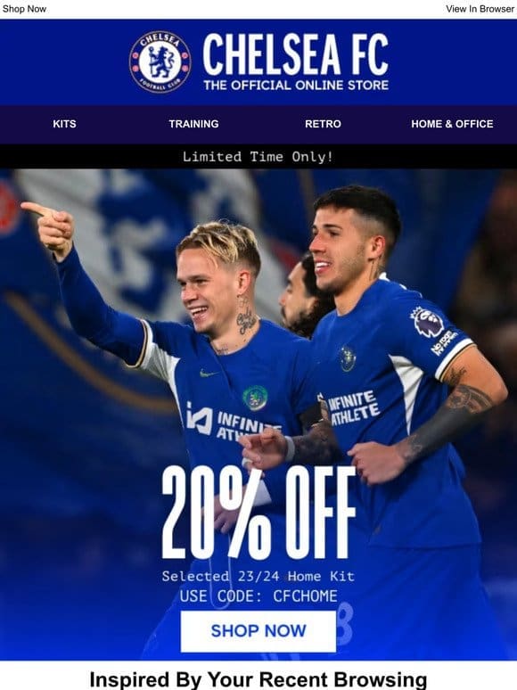 20% Off Selected 23/24 Home Kit