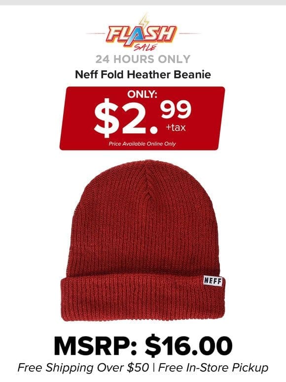 24 HOURS ONLY | NEFF HEATHER BEANIE | FLASH SALE