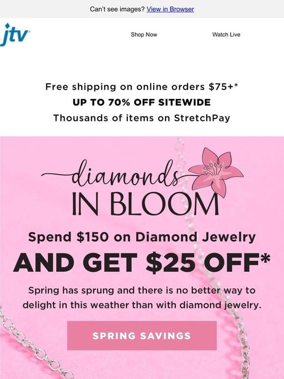 $25 OFF DIAMOND JEWELRY