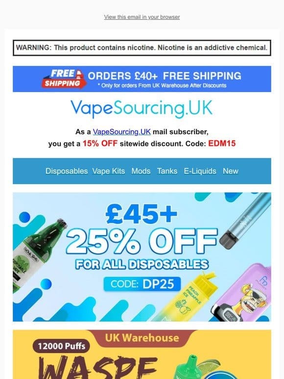 25% OFF For Disposables Special For You